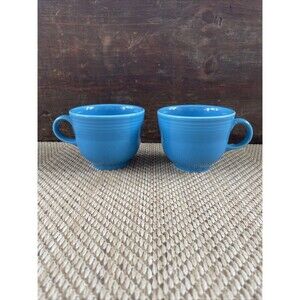 Fiestaware Homer Laughlin China Turquoise Coffee Tea Cup or Mug Set of 2